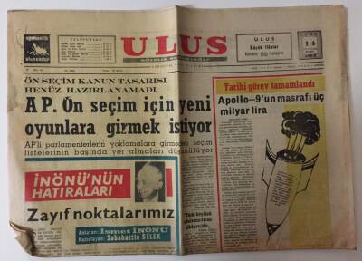 Ulus Gazetesi 14 Mart 1969 - AP. Ön Seçim İçin Yeni Oyunlara Girmek İstiyor GZ26425 - 1