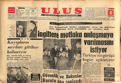 Ulus Gazetesi 16 Ocak 1964 - İngiltere Mutlaka Anlaşmaya Varılmasını İstiyor GZ90396 - 1