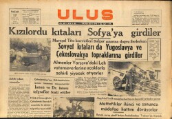 Ulus Gazetesi 17 Eylül 1944 - Kızılordu Kıtaları Sofyaya Girdi GZ71224 - 1