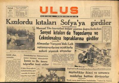 Ulus Gazetesi 17 Eylül 1944 - Kızılordu Kıtaları Sofyaya Girdi GZ71224 - 1