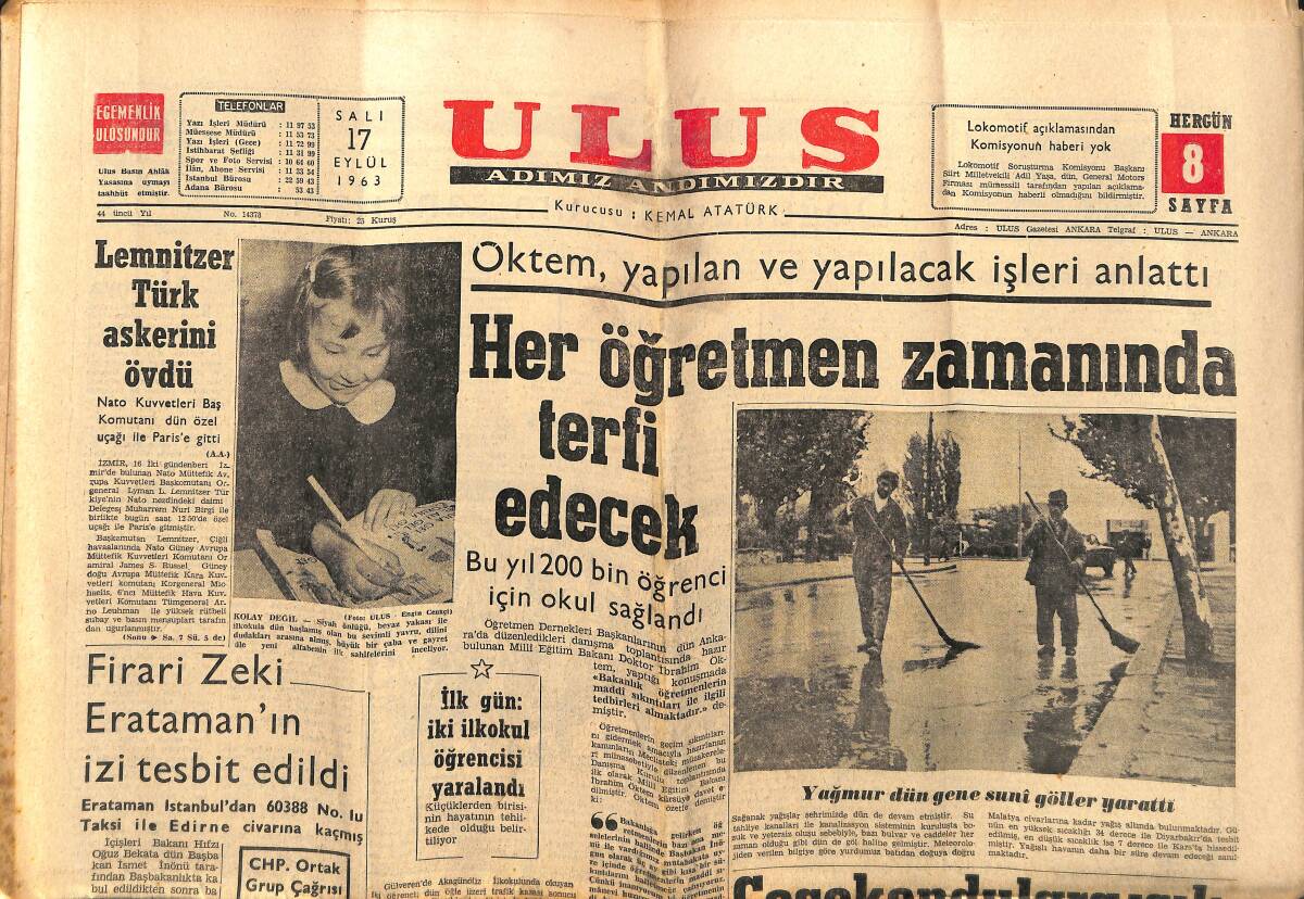 Ulus Gazetesi 17 Eylül 1963 - Brezilya'nın Sihirbaz Futbolcusu Pele - ABD De Büyük Bir Irk Kavgasından Korkuluyor GZ147268 - 1