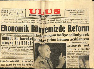 Ulus Gazetesi 2 Haziran 1960 - Turgut Bayar Orduyu Tasvip Etti - Antidemokratik Kanunlar İçin İlmi Heyet Kuruldu GZ92474 - 1
