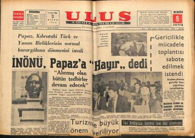 Ulus Gazetesi 2 Nisan 1964 - Alman Parlamento Heyeti Gürsel Ve İnönü İle Görüştü GZ91081 - 1