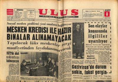 Ulus Gazetesi 21 Mart 1964 - Zübeyde Hanımın Heykeli Dikilecek GZ91034 - 1