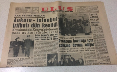 Ulus Gazetesi 22 Kasım 1961 - Ankara-İstanbul İrtibatı Dün Kesildi - GZ15511 - 2