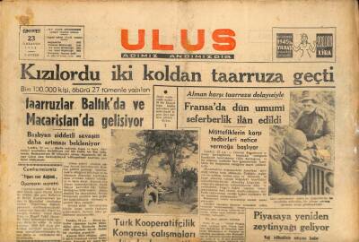Ulus Gazetesi 23 Aralık 1944 - Kızıl Ordu İki Koldan Taarruza Geçti GZ71252 - 1