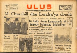 Ulus Gazetesi 23 Ekim 1944 - M.Churchill Dün Londraya Döndü GZ71230 - 1