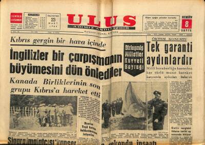 Ulus Gazetesi 23 Mart 1964 - Rumlar Yeşil Hattın Kaldırılmasını İstiyorlar GZ91036 - 1
