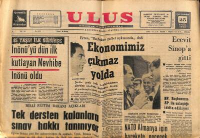 Ulus Gazetesi 25 Eylül 1968 - Makine Kimya Kurumu İşçileri Greve Gidiyor GZ74775 - 1