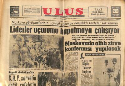Ulus Gazetesi 26 Ağustos 1968 - Moskovada Altılı Zirve Konferansı Yapılacak GZ74778 - 1