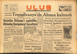 Ulus Gazetesi 26 Ekim 1944 - Transilvanyada Alman Kalmadı GZ71232 - 1