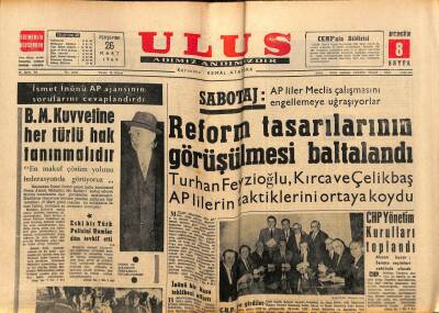Ulus Gazetesi 26 Mart 1964 - Mersinde Kasırga , Dam , Araba Ve Ağaçları Uçurdu GZ90353 - 1
