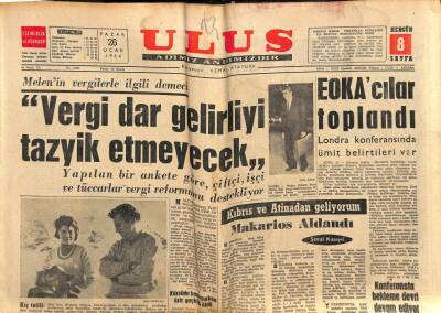 Ulus Gazetesi 26 Ocak 1964 - Kennedy Hatıra Bursu - EOKAcılar Toplandı GZ90362 - 1