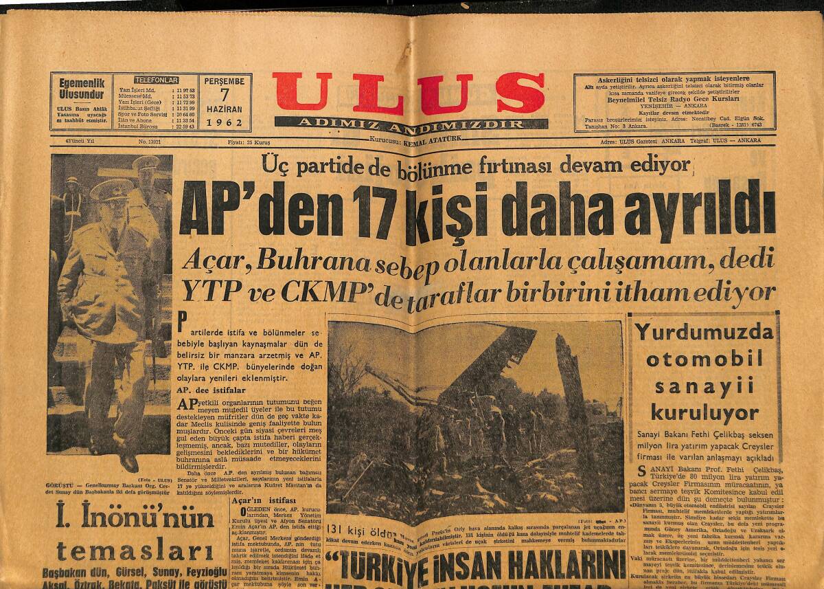 Ulus Gazetesi 27 Mayıs 1968 - Basketbol Türkiye Kupasında Son Maç - Dün İstanbul'da 3 Kişi Vuruldu GZ148649_Kopya(1) - 1