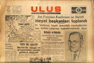 Ulus Gazetesi 27 Nisan 1945 - Bremenin Yarısı Dün İşgal Edildi GZ71241 - 2