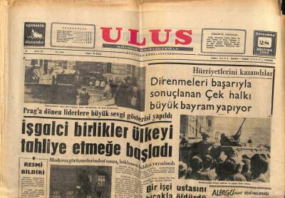 Ulus Gazetesi 28 Ağustos 1968 - İşgalci Birlikleri Ülkeyi Tahliye Etmeğe Başladı GZ74777 - 1