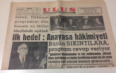 Ulus Gazetesi 28 Kasım 1961 - İlk HedefAnayasa Hakimiyeti - GZ15512 - 1