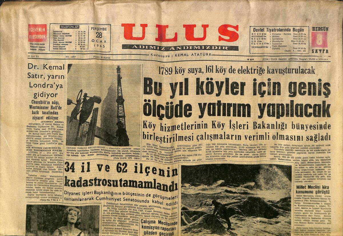Ulus Gazetesi 28 Ocak 1965 - Sovyet Rusya, Rumları Uyardı - Güney Vietnam'da Hükümet Darbesi GZ149817 - 1