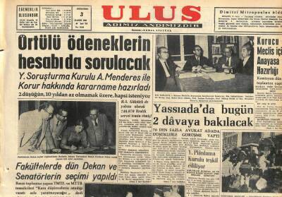 Ulus Gazetesi 3 Kasım 1960 - Örtülü Ödeneklerin Hesabı Sorulacak GZ110124 - 1