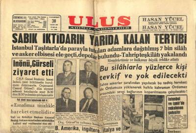 Ulus Gazetesi 30 Mayıs 1960 - Devlet Bakanı İnanın Annesi Dün Vefat Etti - İnönü , Gürseli Ziyaret Etti GZ92472 - 1