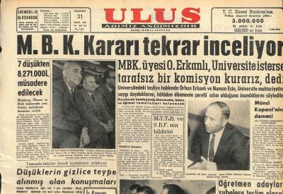 Ulus Gazetesi 31 Ekim 1960 - MTBBnin Bildirisi GZ110127 - 1