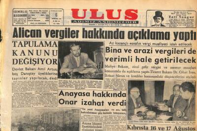 Ulus Gazetesi 6 Ağustos 1960 - Tapulama Kanunu Değişiyor GZ110156 - 1