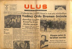 Ulus Gazetesi 8 Nisan 1945 - Japon Adaları Civarında Büyük Bir Deniz Savaşı Başladı GZ71259 - 1