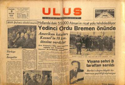 Ulus Gazetesi 8 Nisan 1945 - Japon Adaları Civarında Büyük Bir Deniz Savaşı Başladı GZ71259 - 1