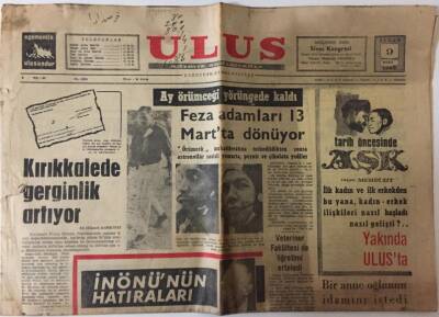 Ulus Gazetesi 9 Mart 1969 - Ay Örümceği Yörümgede Kaldı Feza Adamları 13 Martta Dönüyor GZ26430 - 1