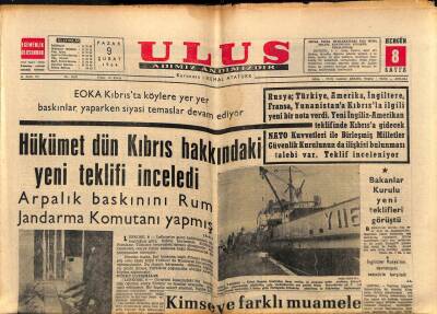 Ulus Gazetesi 9 Şubat 1964 - Ordu Ve Devrimlere Dil Uzatan Yücesoya Takbih Cezası İstendi GZ90372 - 1