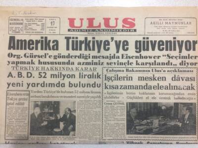 Ulus Gazetesi (Ciltten Çıkma) 17 Haziran 1960 - Amerika Türkiyeye Güveniyor GZ50847 - 1