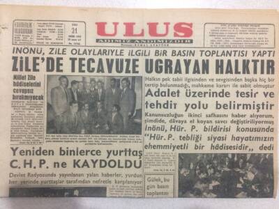 Ulus Gazetesi (Ciltten Çıkma) 21 Ekim 1958 - Zilede Tecavüze Uğrayan Halktır GZ50826 - 1