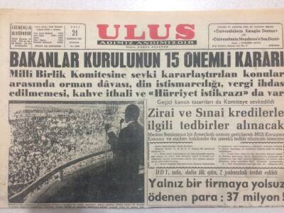 Ulus Gazetesi (Ciltten Çıkma) 21 Haziran 1960 - Bakanlar Kurulunun 15 Önemli Kararı GZ50851 - 1