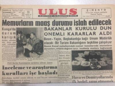 Ulus Gazetesi (Ciltten Çıkma) 23 Temmuz 1960 - Memurların Maaş Durumu Islah Edilecek GZ50806 - 1