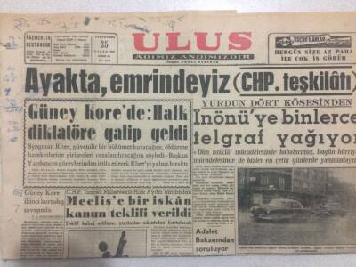Ulus Gazetesi (Ciltten Çıkma) 25 Nisan 1960 - Güney Kore de Halk Galip Geldi GZ50822 - 1