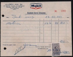 Ulusoy Kollektif Şirketi Mobil Servis İstasyonu Fatura EFM532 - Gökçekoleksiyon