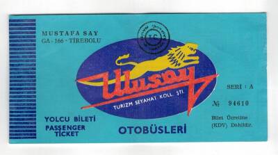 Ulusoy Turizim Seyahat Koll. Şti. Otobüsleri Mustafa Say Tirebolu Yolcu Bileti EFM1239 - 1