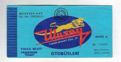 Ulusoy Turizim Seyahat Koll. Şti. Otobüsleri Mustafa Say Tirebolu Yolcu Bileti EFM1240 - 1