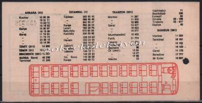 Ulusoy Turizm 1986 Yılı Yolcu Bileti PYB2877 - 2