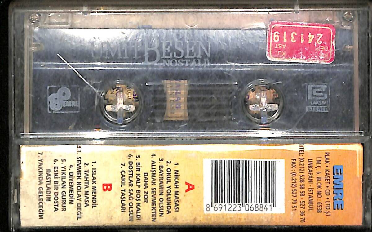 Ümit Besen – Nostalji Orijinal Kaset (İkinci El) * Emre Plak - 1998 - Kırmızı Bandrol * KST31164 - 2