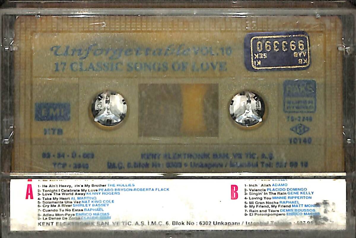 Unforgettable Vol.10 17 Classic Songs Of Love Kaset (İkinci El Kaset) KST29762 - 2
