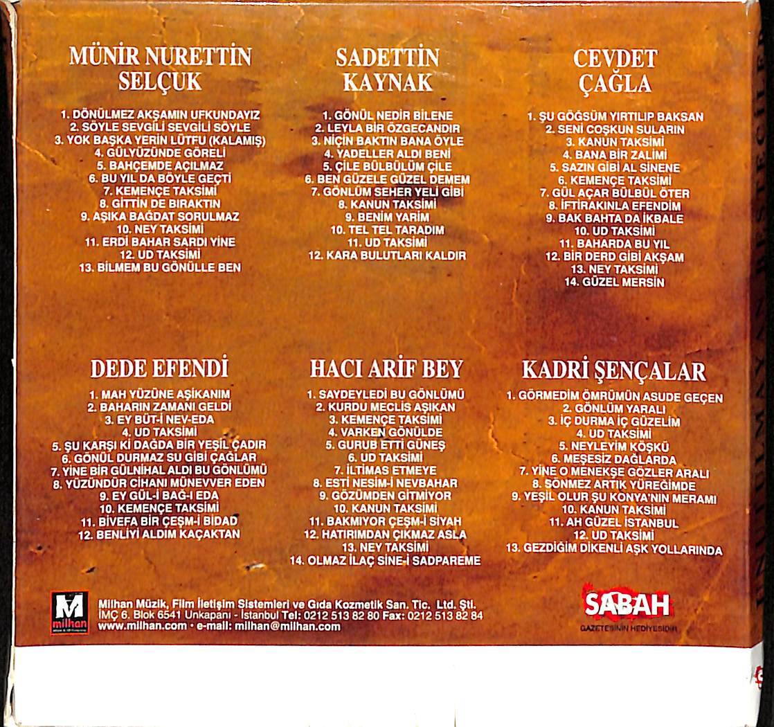 Unutulmayan Besteciler - Münir Nurettin Selçuk- Sadettin Kaynak - Cevdet Çağla Dede Efendi - Hacı Arif Bey - Kadri Şençalar CD (İkinci El) CD5089 - 2