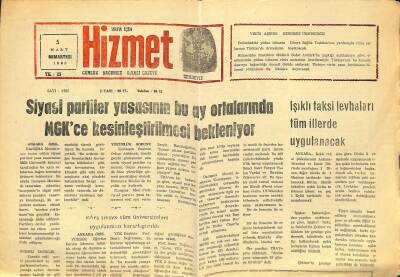 Urfa İçin Hizmet 5 Mart 1983 - Işıklı Taksi Levhaları Tüm İllerde Uygulanacak GZ122401 - 1