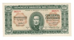Uruguay 50 Centesimos 1939 (1966) ÇİL YKP8087 - 1