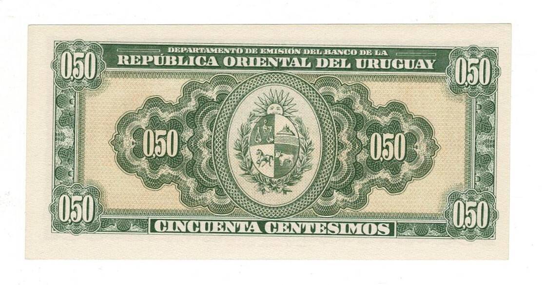 Uruguay 50 Centesimos 1939 (1966) ÇİL YKP8087 - 2