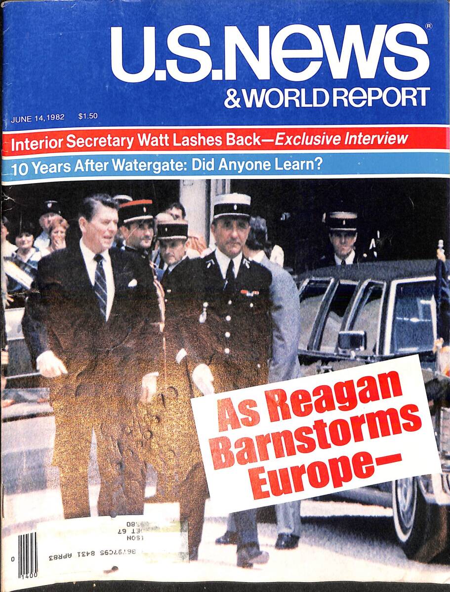 U.S. News & World Report June 14, 1982 – Reagan with French President Mitterrand after private luncheon meeting NDR100847 - 1