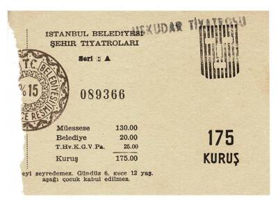 Üsküdar Tiyatrosu Eski Bileti EFM372 - 3