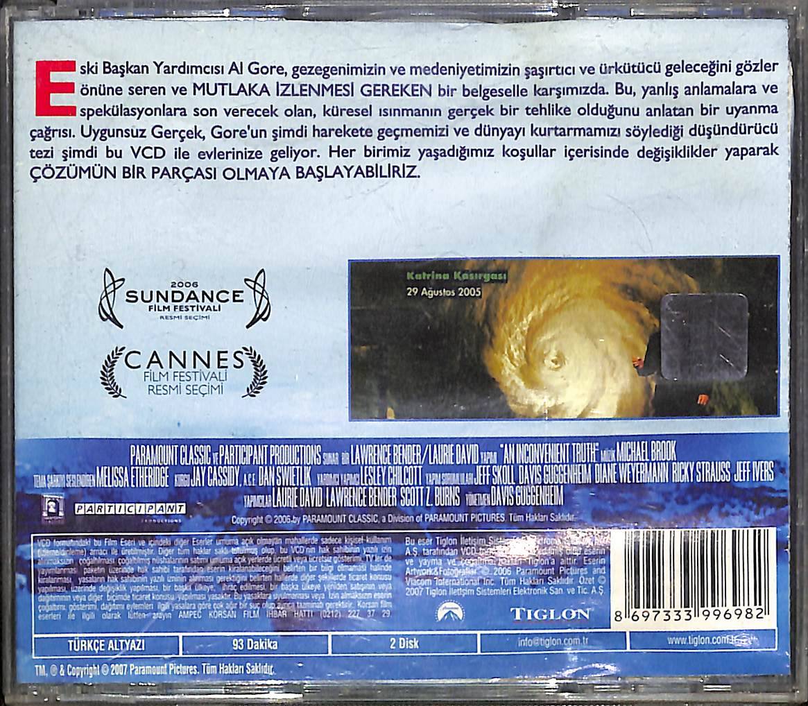 Uygunsuz Gerçek Küresel Uyarı - An inconvenient truth A Global Warnıng Orjinal VCD Film ' 2 Dalda Oscar Ödülü En İyi Belgesel En İyi Özgün Müzik ' VCD28041 - 2