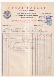 UYSAL PAZARI HER NEVİ YUMAK VE AVRUPA MAKARALARI DEPOSU İSTANBUL.1955 FATURA - Gökçekoleksiyon