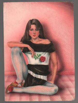 Üzgün Kadın Orta Boy Kartpostal KRT5135 - 1